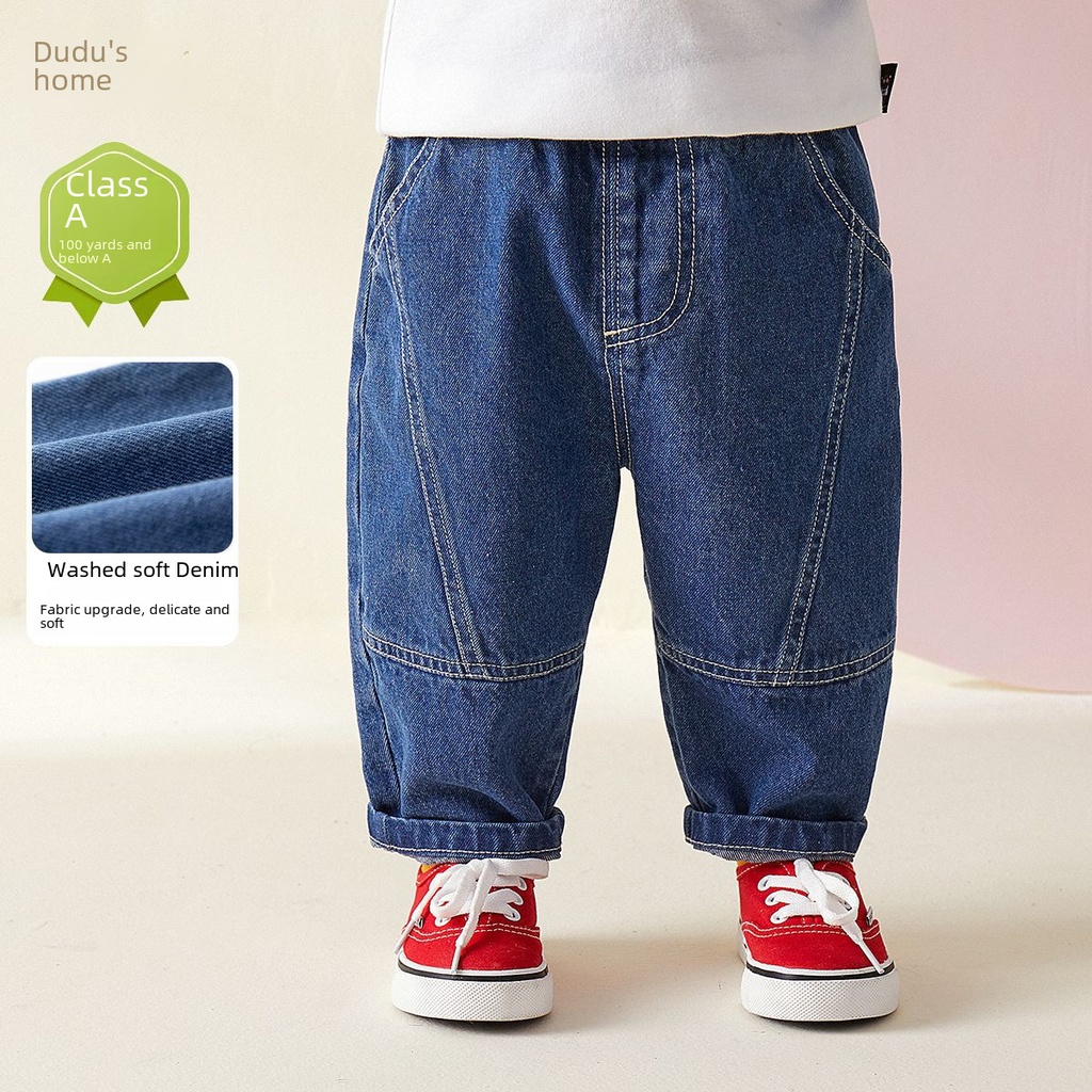 [Classic] Doodle Baby Jeans Spring Boys' Pants Baby Casual Pants Girls Trousers Children's Wear