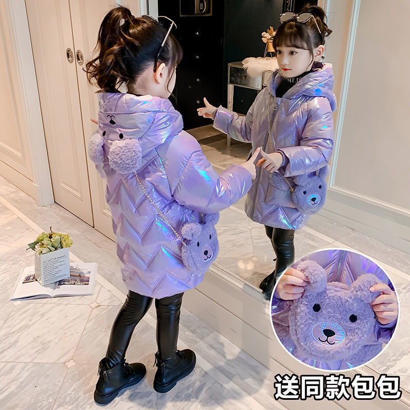 Girls' cotton-padded coat winter clothes Western style children's cotton-padded coat thickened warm down cotton-padded coat winter fashion