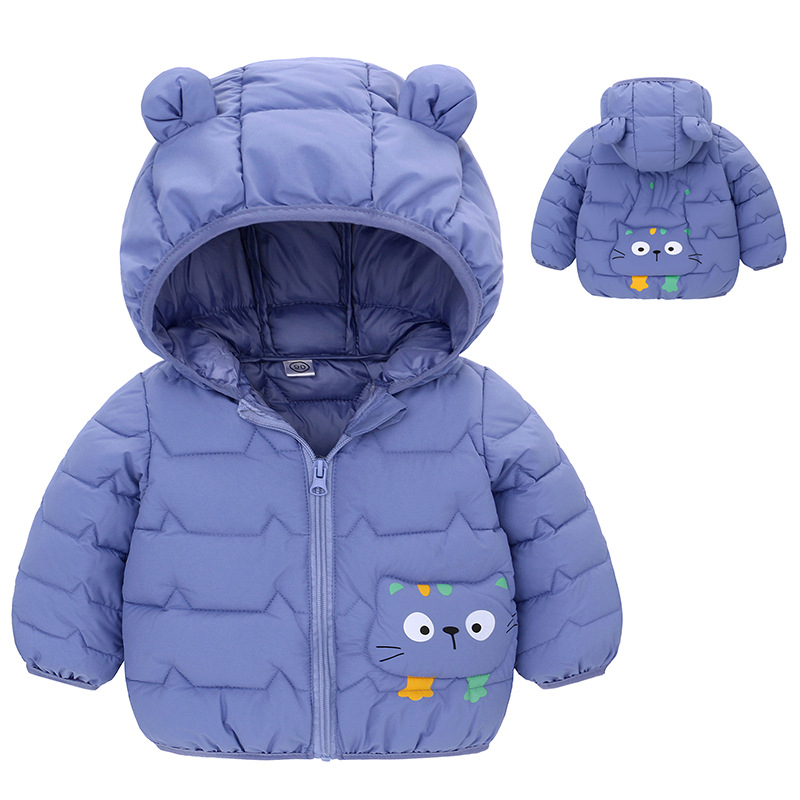 autumn and winter small and medium-sized children's down cotton-padded jacket infant baby cotton-padded jacket lightweight hooded cotton-padded jacket coat men and women