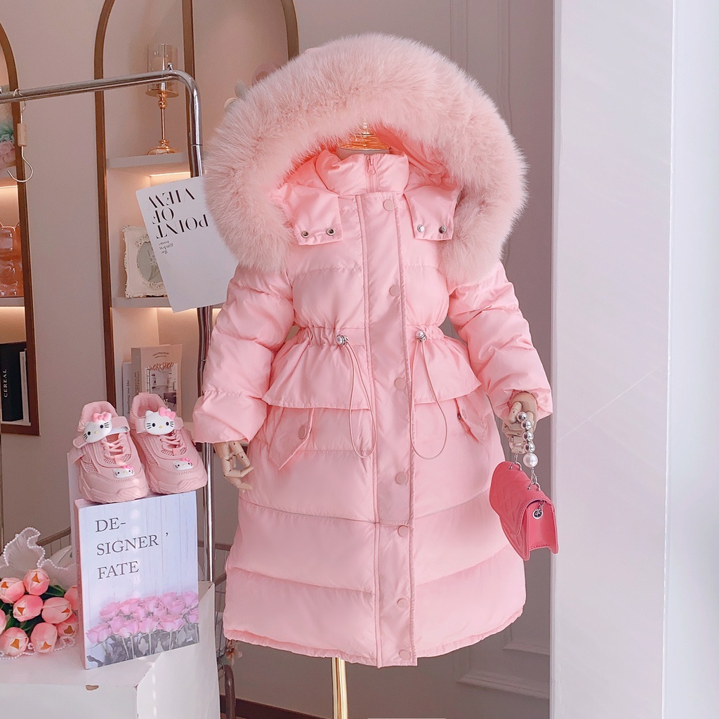 Girls' Explosions Cotton-padded Clothes Internet Popular Fashionable Casual Cotton-padded Coat Long Girl's Thickened Warm Cotton-padded Coat Trendy