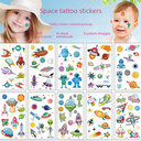 Strict selection of new space tattoo stickers waterproof children's cartoon astronaut spacecraft tattoo stickers spot wholesale