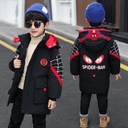 Children's Winter Boy's Cotton Coat Large Children's Thickened Coat Winter Coat Long Cotton Coat Fashion Coat