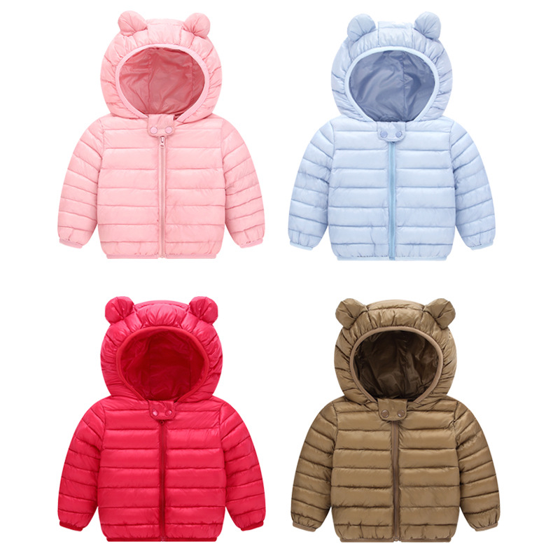 autumn and winter cartoon children's down cotton-padded jacket boys and girls cotton-padded coat for big children short light baby outside