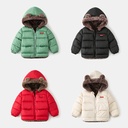 Winter thickened children's cotton-padded clothes casual hooded fleece-lined children's cotton-padded clothes boys and girls warm double-sided cotton-padded clothes