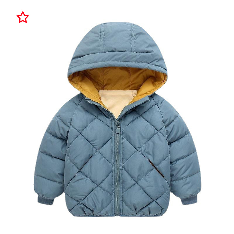 Autumn and Winter Children's cotton-padded coat men's and women's thickened hooded coat Korean-style children's down cotton-padded coat short children's clothing