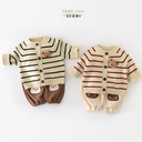 Children's Knitted Cardigan Autumn Clothes Baby Striped Bear Long-sleeved Jacket Loose Korean-style Jacket for Baby Boys and Girls