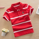 Cotton Children's Short-sleeved T-shirt Children's Wear Korean kids polo small and medium-sized children's striped men's summer polo shirt 0-16 years old