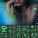 Luminous tattoo stickers nightclub bar Music Festival Carnival party tattoo stickers fluorescent notes luminous cool face stickers