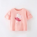 Summer girls' short-sleeved T-shirt cotton loose children's clothing children's tops casual all-match printed letters