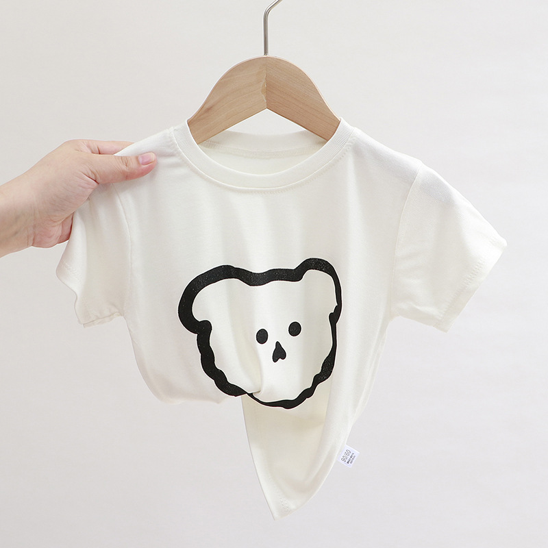 2024夏季新款男童女童t恤宝宝休闲儿童短袖t恤一件代发韩版童装