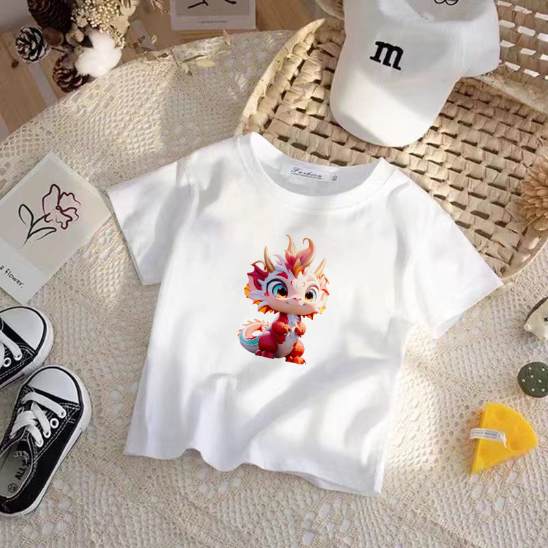 summer cotton round neck children's short sleeve t-shirt men and women baby casual clothes base shirt