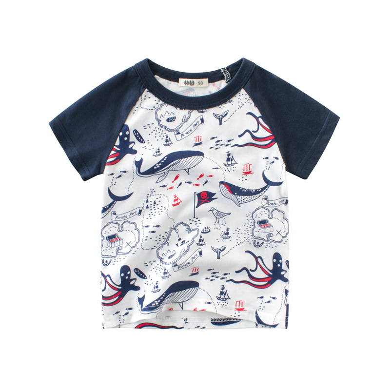 Children's summer clothes boys short sleeve T-shirt kids wear trend baby clothes Korean children's clothing a generation of hair