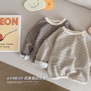 Children's striped sweater 0-6 years old children's clothing one-piece delivery baby spring clothes boys' Korean style top girls' bottoming shirt