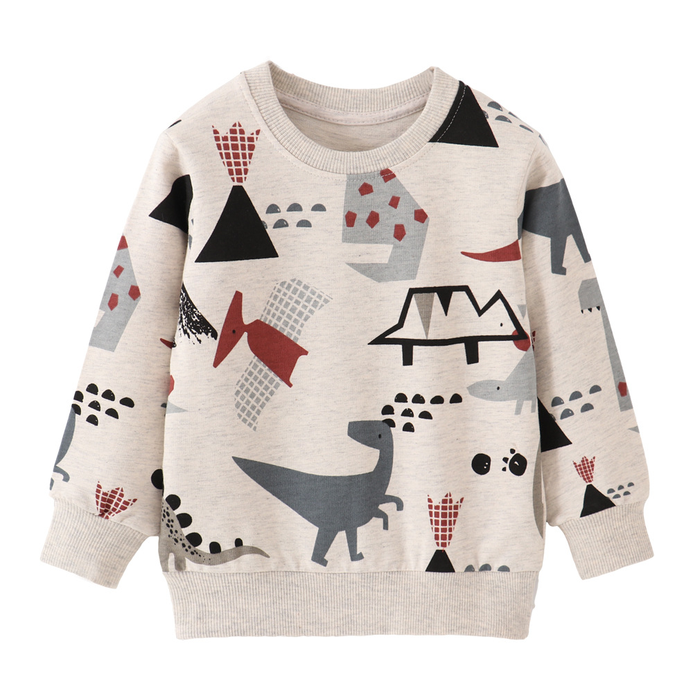 Boys' sweater knitted terry cotton long-sleeved cartoon sweater boys' autumn clothing style children's clothing