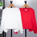 Light plate children's clothing pure white primary school sports children's sweater girls boys thin velvet top spring and autumn