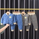 Autumn and Winter Children's Thickened Cotton Suit Boys and Girls Baby Cotton Clothes Cotton Pants Two-piece Home Clothes Outdoor Suit
