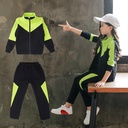 Girls' Autumn Fashion Suit Big Women's Children's Sports Stylish Fashionable Spring and Autumn Two-piece Fashionable Suit
