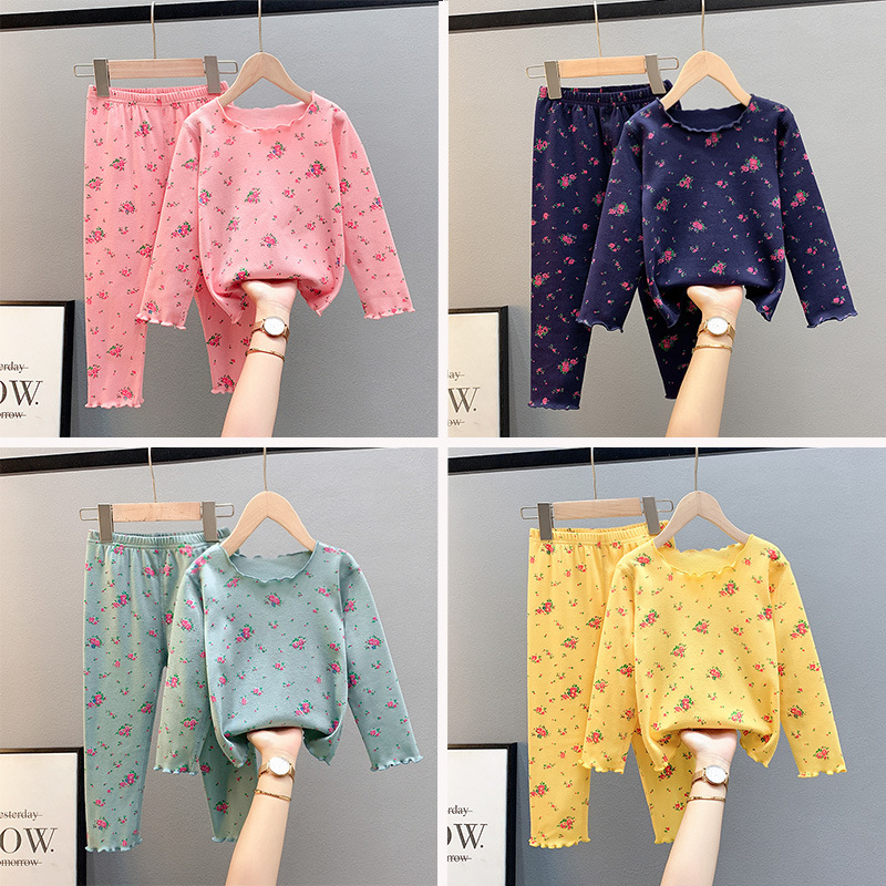 Children's Clothing Girls' Suit Autumn and Winter Children's Autumn Clothes Autumn Trousers Girls' Pajamas Girls' Baby Girls' Home Clothes Two-Piece Western-style Suit