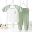 Children's Short-sleeved Men's Suit Summer Anti-mosquito Pants Boys and Girls Summer Clothes Baby Ice Silk Short-sleeved Pajamas Home Clothes