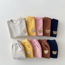 Korean style ins born baby cotton bear round neck sweater sports suit baby casual cartoon two-piece set