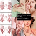 Hand Back Hannah Lace Tattoo henna Brown Red Indian Waterproof Sweat Long-lasting Sexy tatto