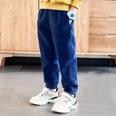 Boys' Fleece-lined Jeans Spring Autumn and Winter Children's Pants Big Boy's Loose Leg Trousers