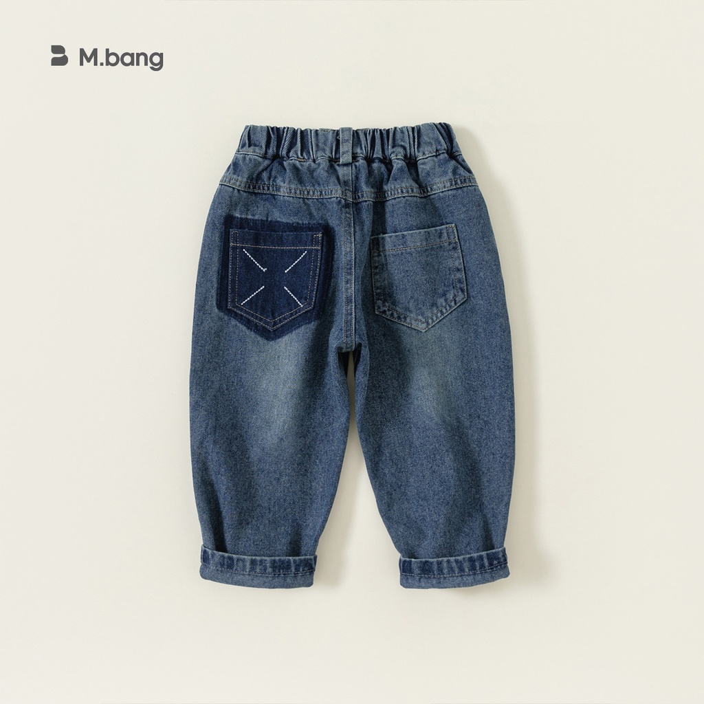 babycity Children's Pants Korean-style Contrast Pocket Jeans Boys All-match Straight Casual Pants QK83001