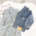 Mu Mu Family Girls' Denim Jacket Children's 24 Spring Dress Children's Casual Jacket Baby's Western Style Korean Style Top