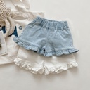 Girl's Stylish Soft Denim Shorts Summer Korean Style Baby's Ear-edged Hot Pants Children's Fashionable Pants