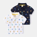 Boys Short-sleeved T-shirt Summer Baby Dinosaur Full Print Polo Shirt Short-sleeved Top Children Turtleneck Shirt