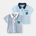 Boys' short-sleeved T-shirt 2 023 children's lapel polo shirt baby Summer top fashion one-piece delivery