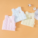 Baby Cotton Small Vest Baby Warm Vest for Spring, Autumn and Winter Korean Style Side Buckle Vest for Boys and Girls