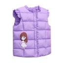 Children's Cotton Vest Little Girl's Vest Down Jacket Spring Autumn and Winter Baby Warm Thickened Western Style Coat for Middle and Large Children