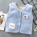 children's fleece-lined vest boys' warm vest soft inner wear autumn and winter girls' waistcoat cardigan vest outer wear