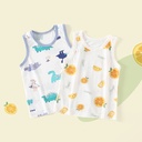 Children's Vest Summer Thin Baby Sleeveless T-shirt Baby Boys' Top 3 Girls' Camisole Mesh Pure Cotton