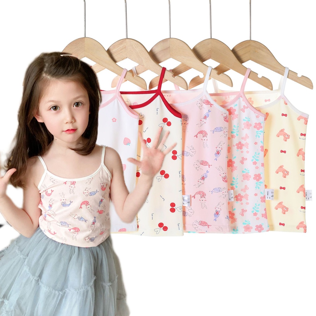 Spring children's clothing Lycra Cotton Girls' camisole baby cartoon printed Korean style cotton underwear