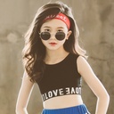 Girls' Camisole Knitted Vest Stylish Outer Wear High Waist Navel Exposed Jazz Dance Street Dance Sports Vest Thin Summer Vest