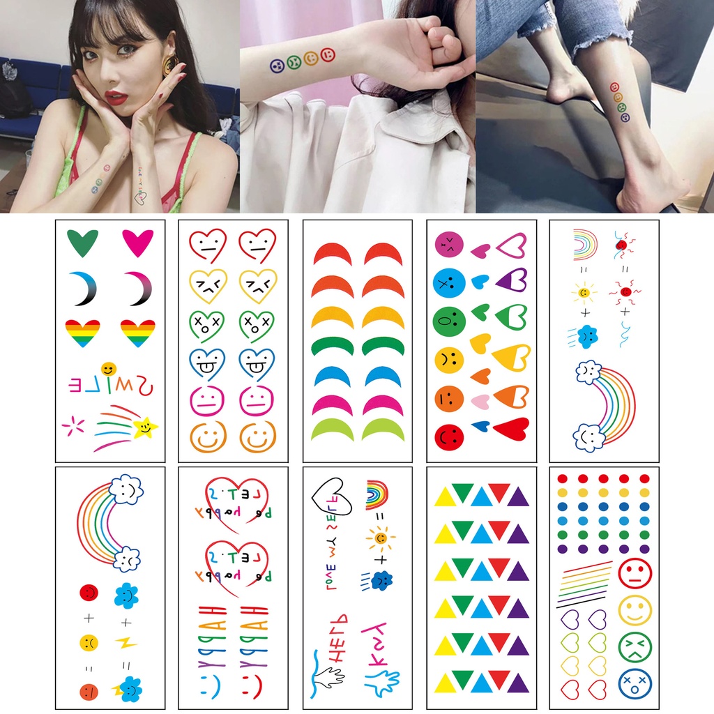 Spot tattoo stickers ins Wind Hyuna pattern small fresh disposable girl heart cute color stickers