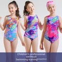 Children's professional swimsuit teenagers one-piece swimsuit middle and big Children girls learn swimming training triangle one-piece swimsuit