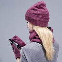 外贸跨境加绒三件套速卖通亚马逊ebay保暖套装冬帽子围巾触屏手套
