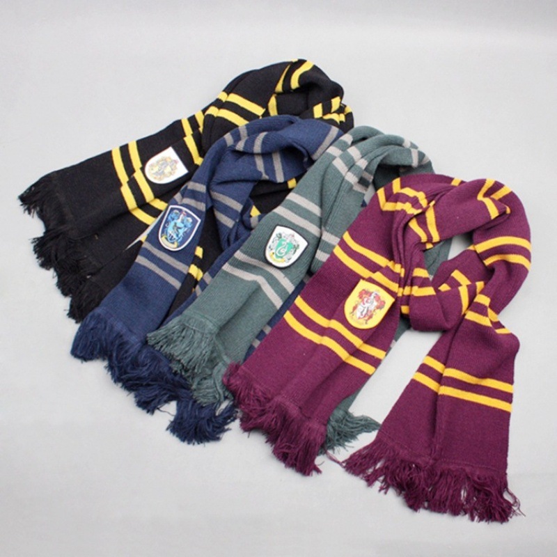 Harry Potter Four Academy Scarf Winter Pinstripe Thick Gryffindor Scarf Spot