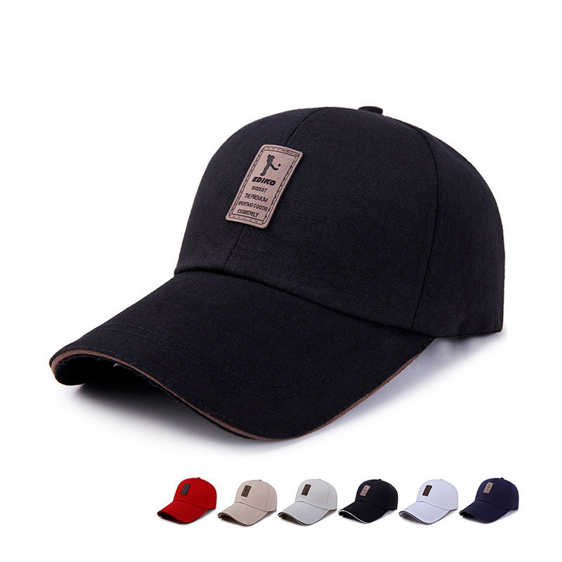 Canvas Bid-winning Embroidered Baseball Cap Korean Style Middle-aged and Elderly Spring and Autumn Hat Large Brim Extended Sunshade Casual Cap