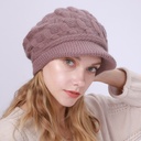 M9002 twist cap plus velvet padded warm wool beret autumn and winter women's knitted cap