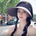 韩版户外遮阳防晒帽子女 透气UV空顶帽 夏天防紫外线大沿太阳帽