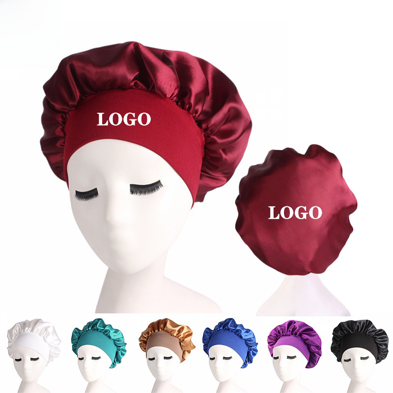 Satin Nightcap Wide-brimmed Hair Band Round Hat Tape Hat Beauty Salon Home Hat TJM-301