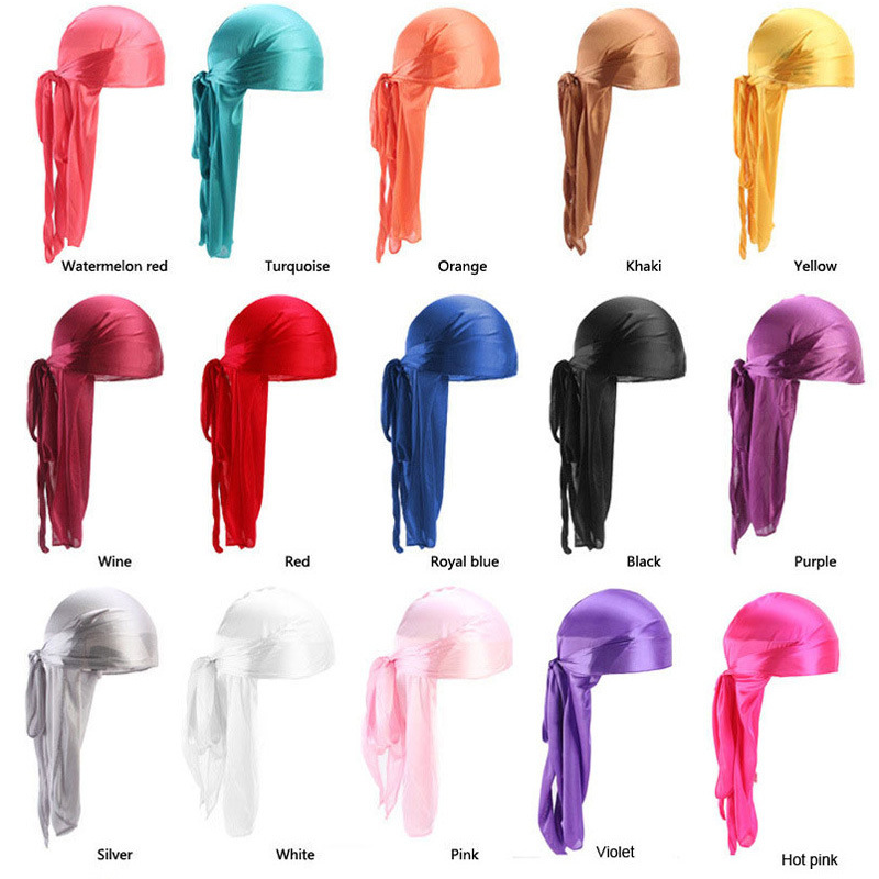 Europe and the United States popular imitation silk long tail pirate hat Cape hat hip-hop turban SILKY DURAG
