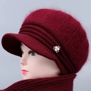 Winter Hat Middle-aged Mother Grandma Rabbit Wool Hat Old Man Hat Velvet Thickened Warm Mother Hat Knitted Hat