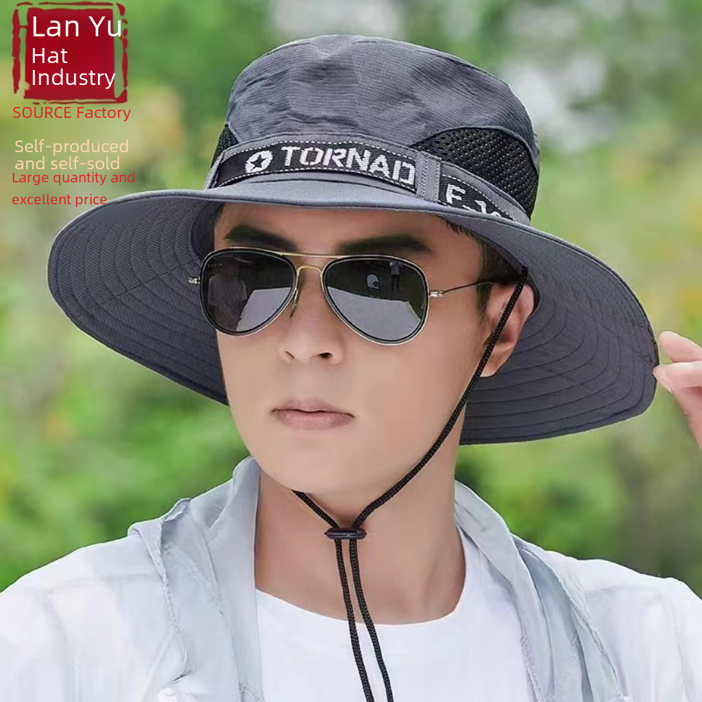 Hat fisherman hat sunscreen outdoor hat sunshade mountaineering big head circumference dome summer men and women cycling sunscreen hat