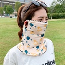 Summer Ice Silk Sun Protection Ear Hanging Mask Women's Veil Scarf Neck Protection Driving Multifunctional Dust-proof Face Protection Outdoor Riding