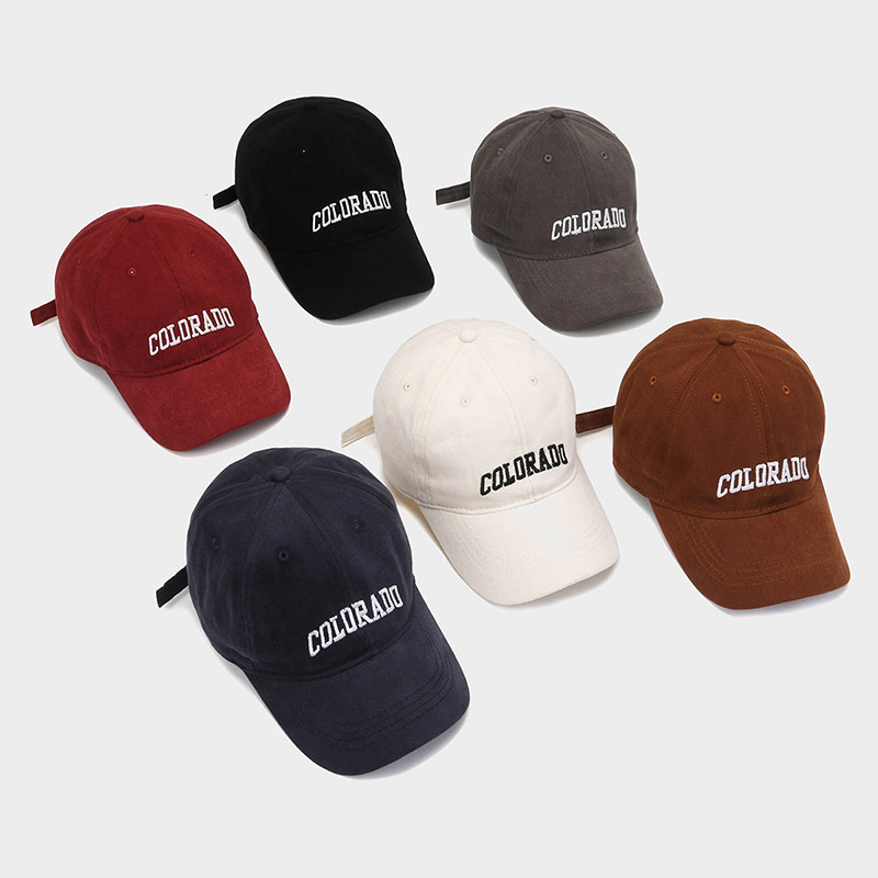 COLO Four Seasons Casual Retro Baseball Hat Men's and Women's Korean-style Letter Embroidered Soft Top Sanding Face Showing Small Cap